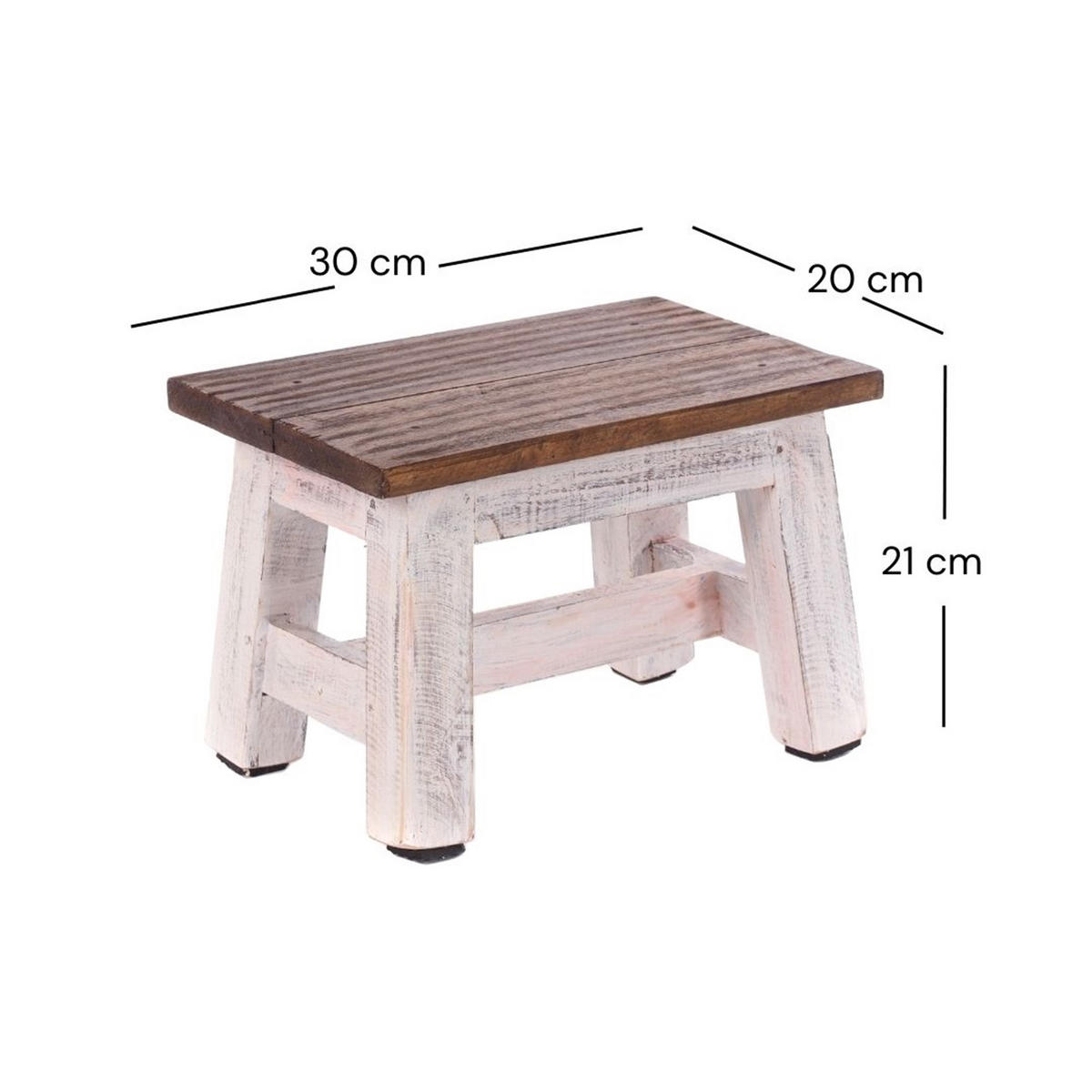 BLUMENHOCKER Monte Mahagoni Massivholz 05 weiß-natur - Multicolor, Holz (30/21/20cm) - DESIGN DELIGHTS