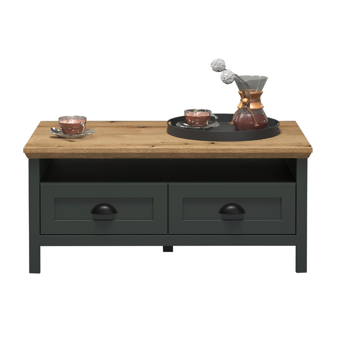 ESSTISCH Stanton Grün - Grün, Holzwerkstoff (45/101/101cm) - Trendteam