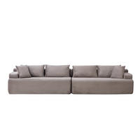 SOFAELEMENT 334/99/74.5 cm Grau Chenille mit 30D hochelastischem Schaumstoff und rutschfestem Bode - Grau, Textil (99/74.5/344cm) - Oxeza