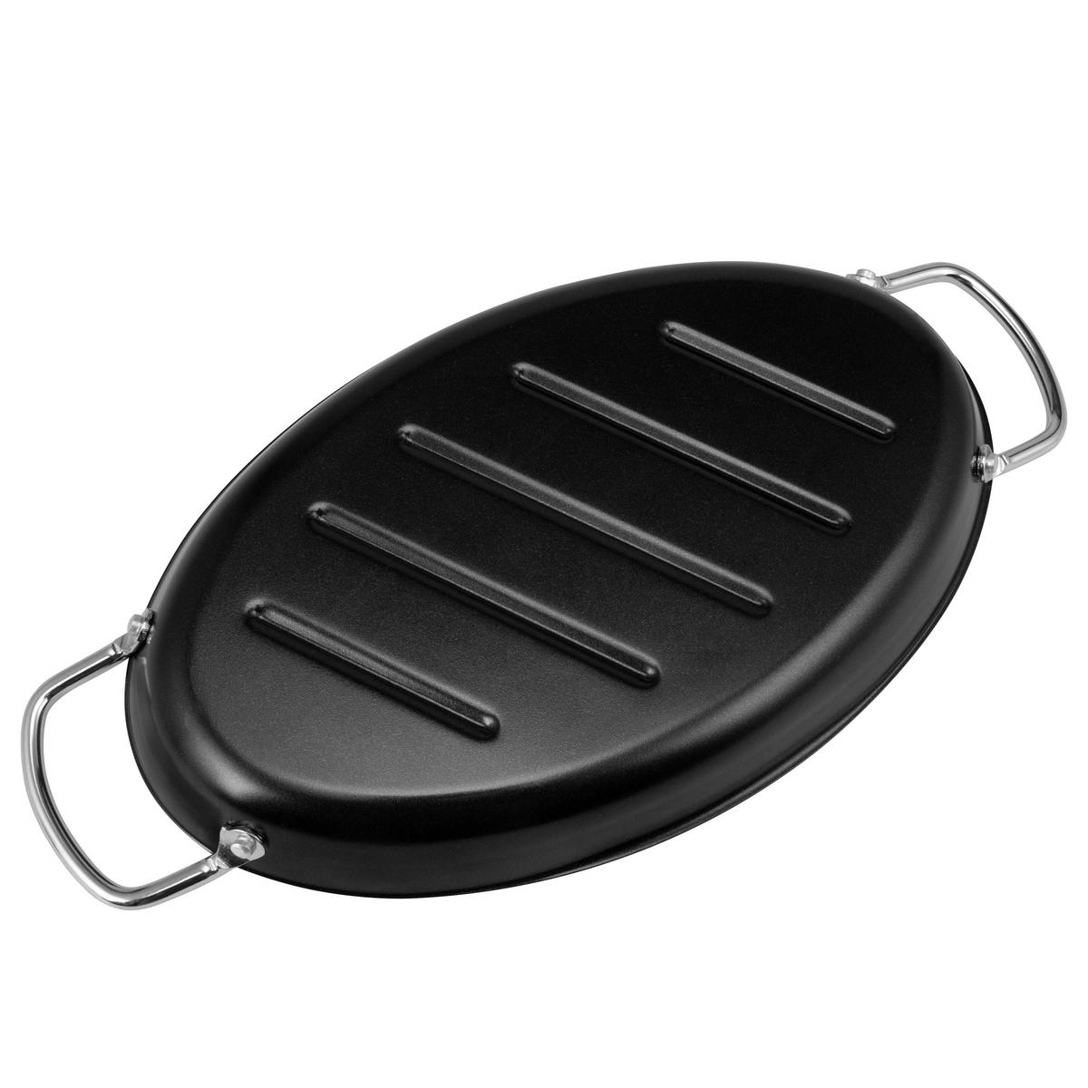 FISCH-GRILLPFANNE 2er-Set, schwarz, Metall - Schwarz, Metall (39.5/3.5/20.5cm) - bremermann