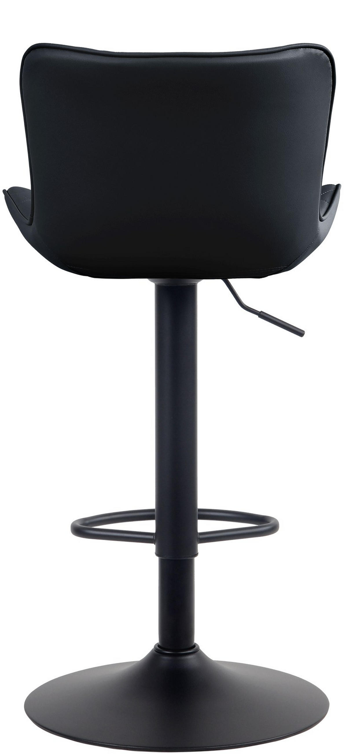 BARHOCKER 2er Set Bozon Kunstleder Schwarz - Schwarz, Leder/Metall (48/83/54cm) - DELUKE