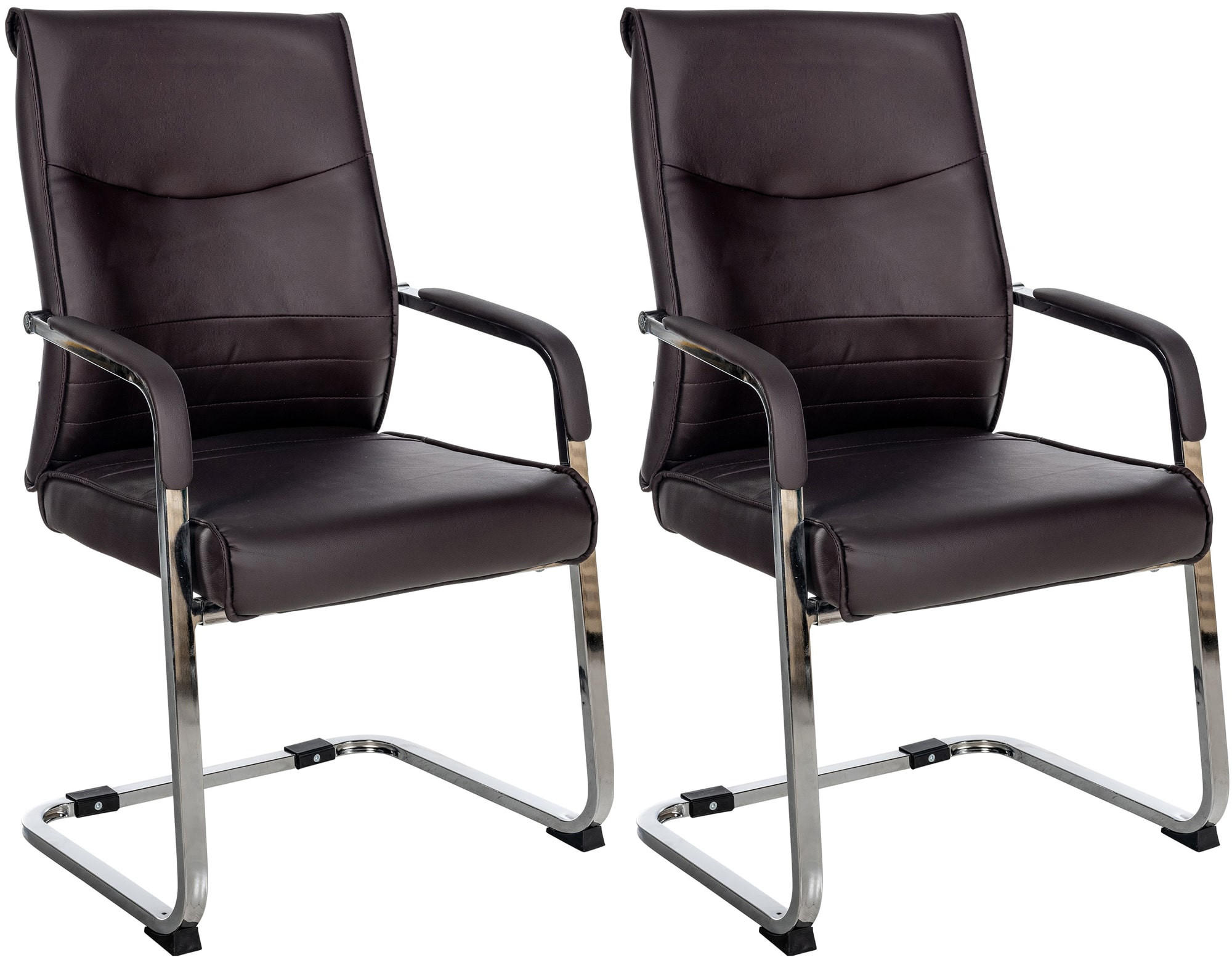BESUCHERSTÜHLE Haarlem - 2er Set braun - Chromfarben/Braun, Textil/Metall (55/88/60cm) - TPFLiving