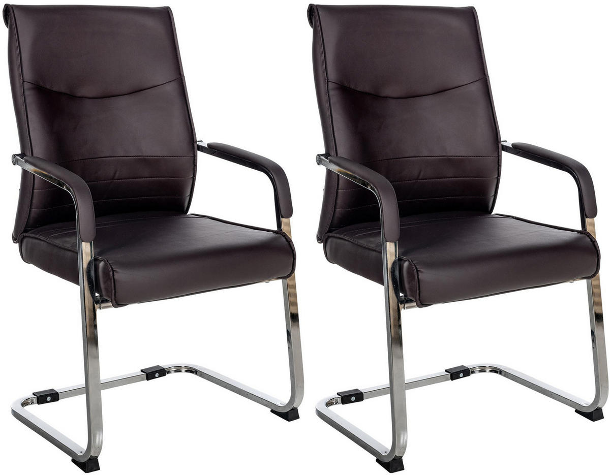 SCHWINGSTUHL 2er Set Lederlook Braun - Braun, Textil/Metall (55/88/60cm) - CLP