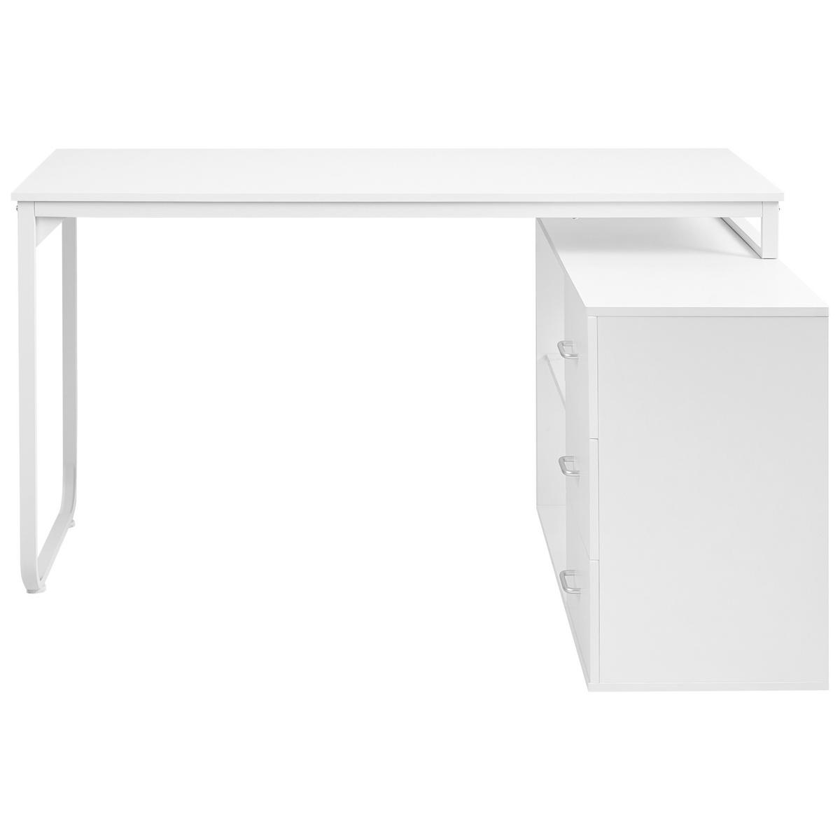 BIROU DE COLȚ alb 140/100 cm Sogne - alb, compozit lemnos (100/140/75cm) - Beliani