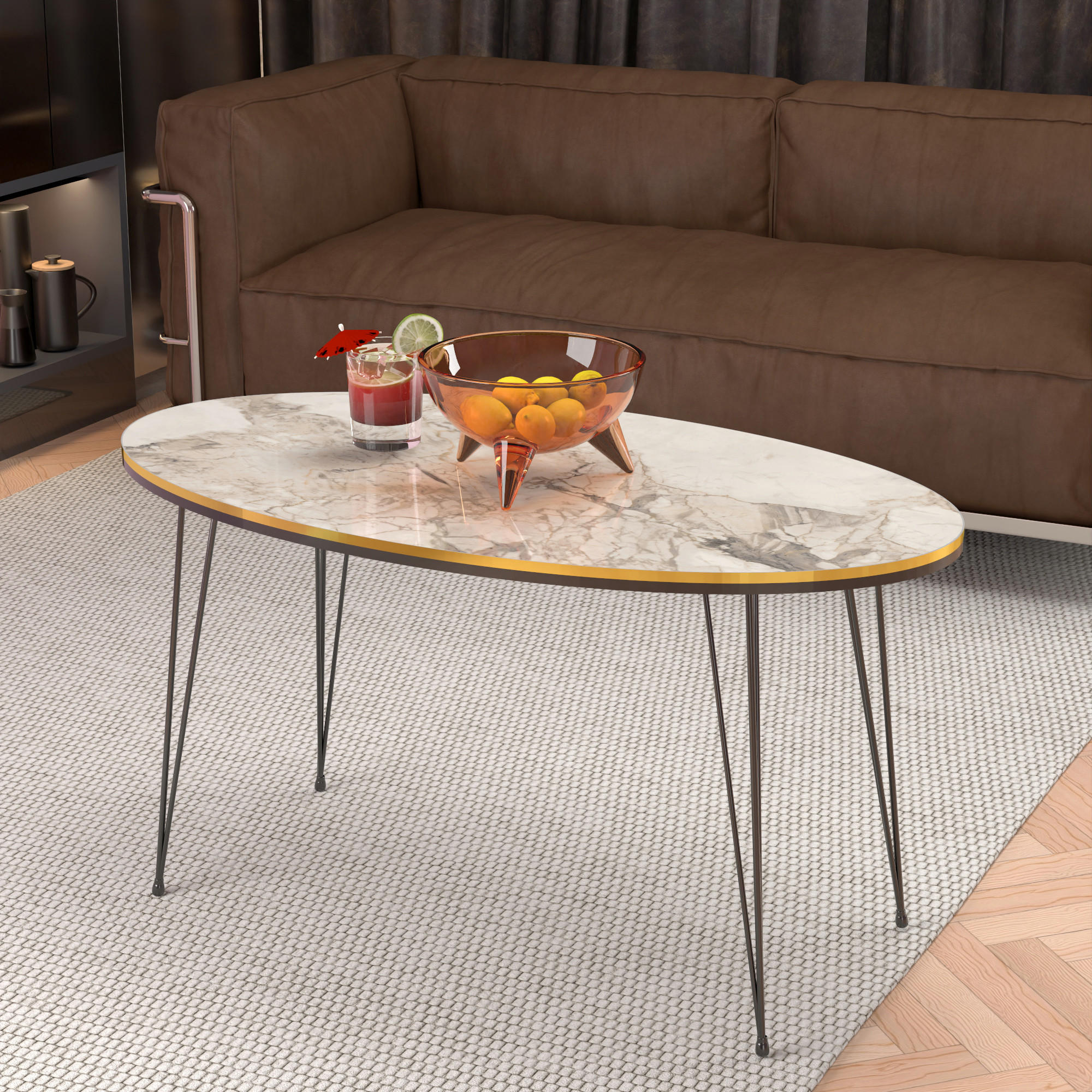 COUCHTISCH Hirtshals 90/50/41 - Beige, Holzwerkstoff (50/90/41cm) - [en.casa]