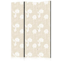 PARAVENT Einseitig Bedruckter 3-tlg 135x172 cm Kois und Blumen Boho - Beige, Holz/Textil (135/172/3cm) - Muralo