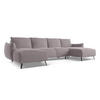 WOHNLANDSCHAFT Samt Stoff Violett - Lila/Flieder, Textil/Metall (317/86/162cm) - Makamii
