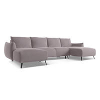 WOHNLANDSCHAFT Samt Stoff Violett - Lila/Flieder, Textil/Metall (317/86/162cm) - Makamii