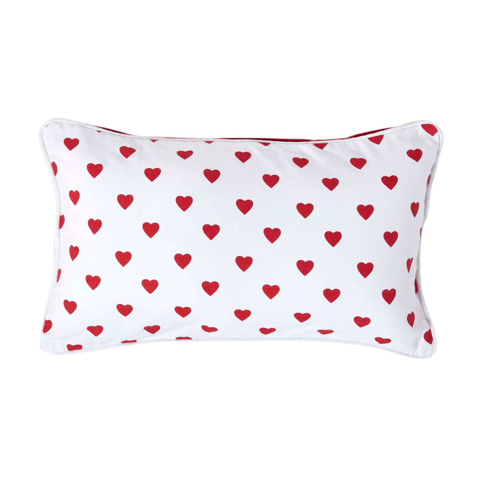 KISSENHÜLLE Herzen 30/50 cm, 100% Baumwolle - Rot, Textil (30/50cm) - Homescapes