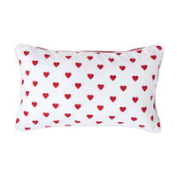 KISSENHÜLLE Herzen 30/50 cm, 100% Baumwolle - Rot, Textil (30/50cm) - Homescapes