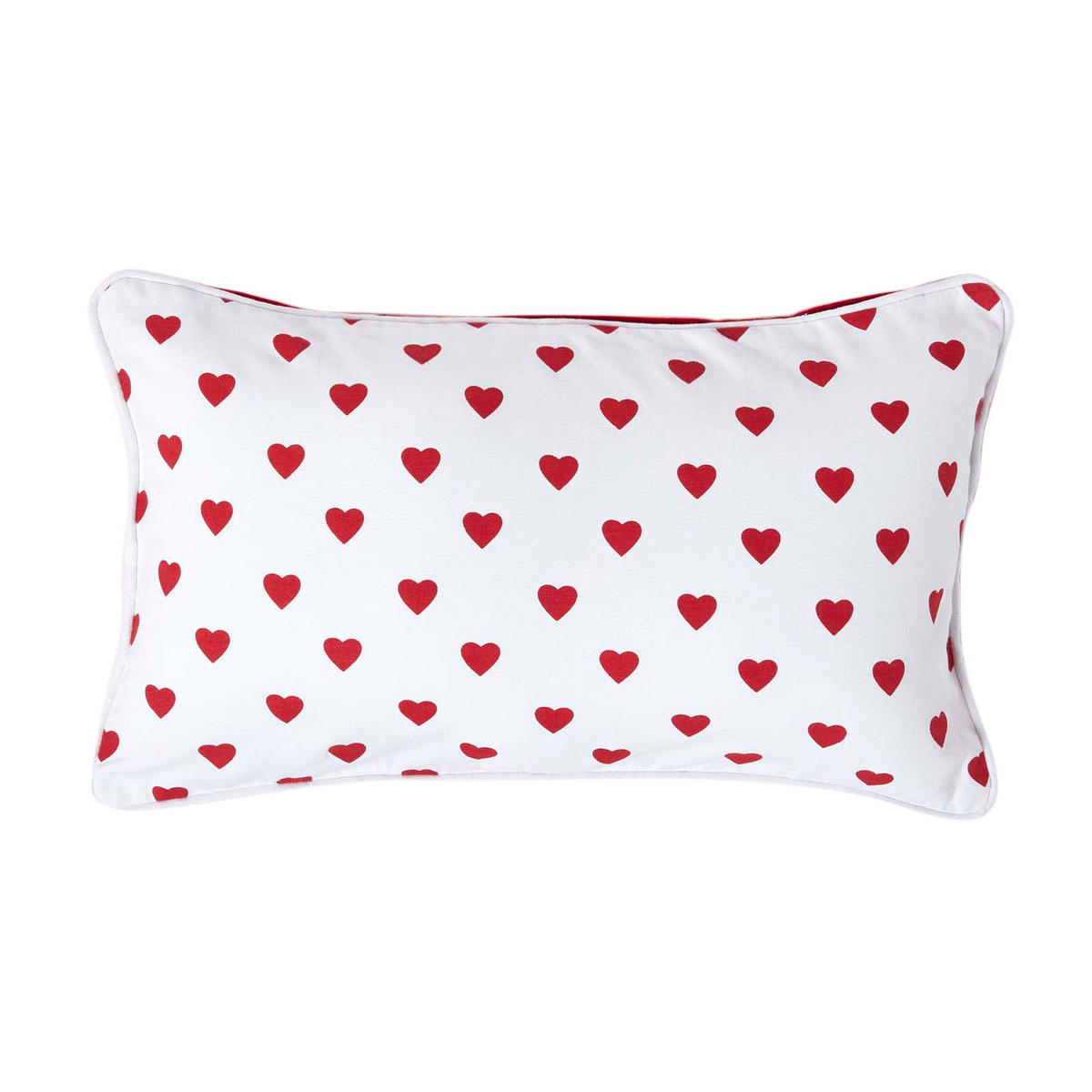 KISSENHÜLLE Herzen 30/50 cm, 100% Baumwolle - Rot, Textil (30/50cm) - Homescapes
