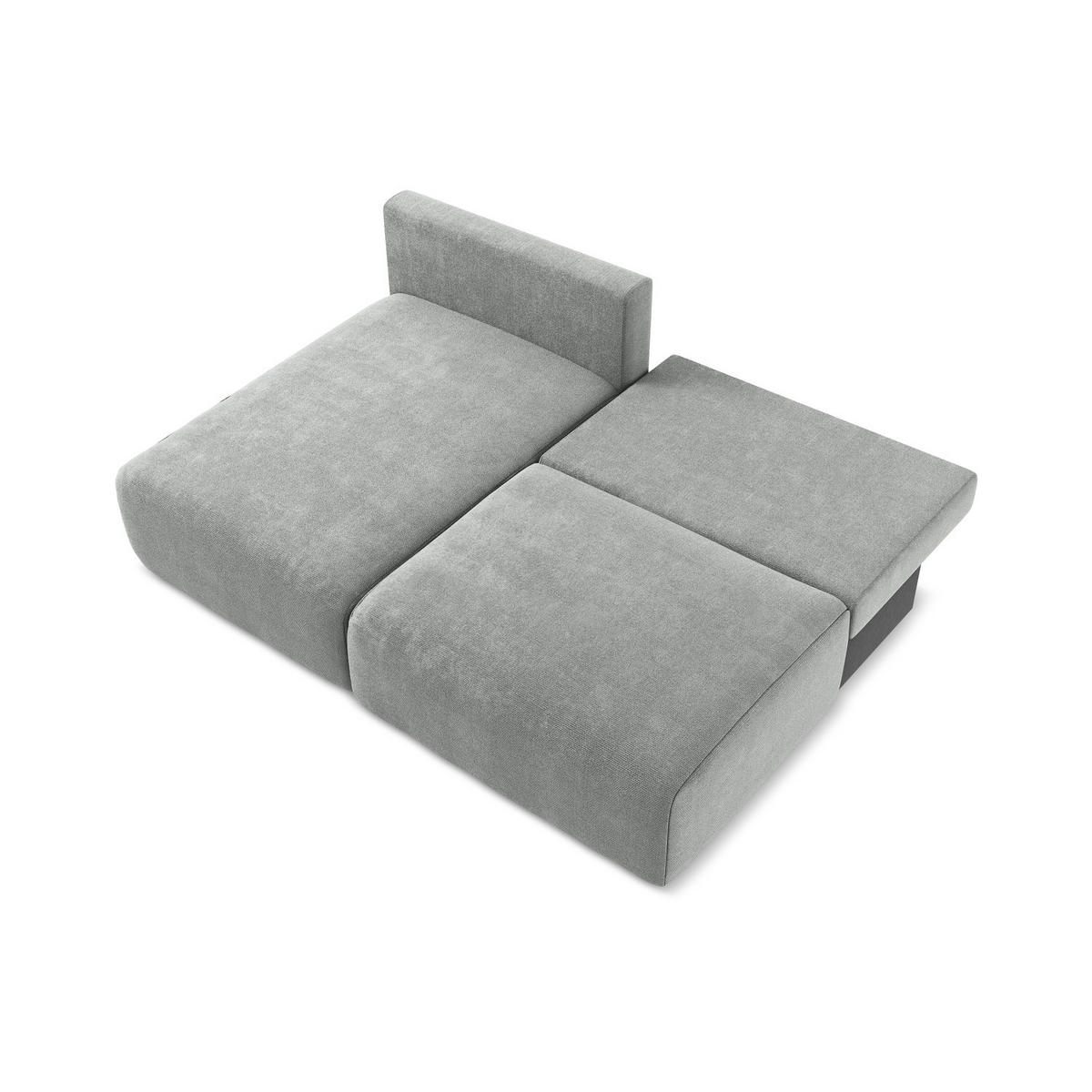 ECKSOFA mit Schlaffunktion links Chenille Stoff Grau - Blau/Schwarz, Kunststoff/Textil (149/210cm) - LaMiaSofa