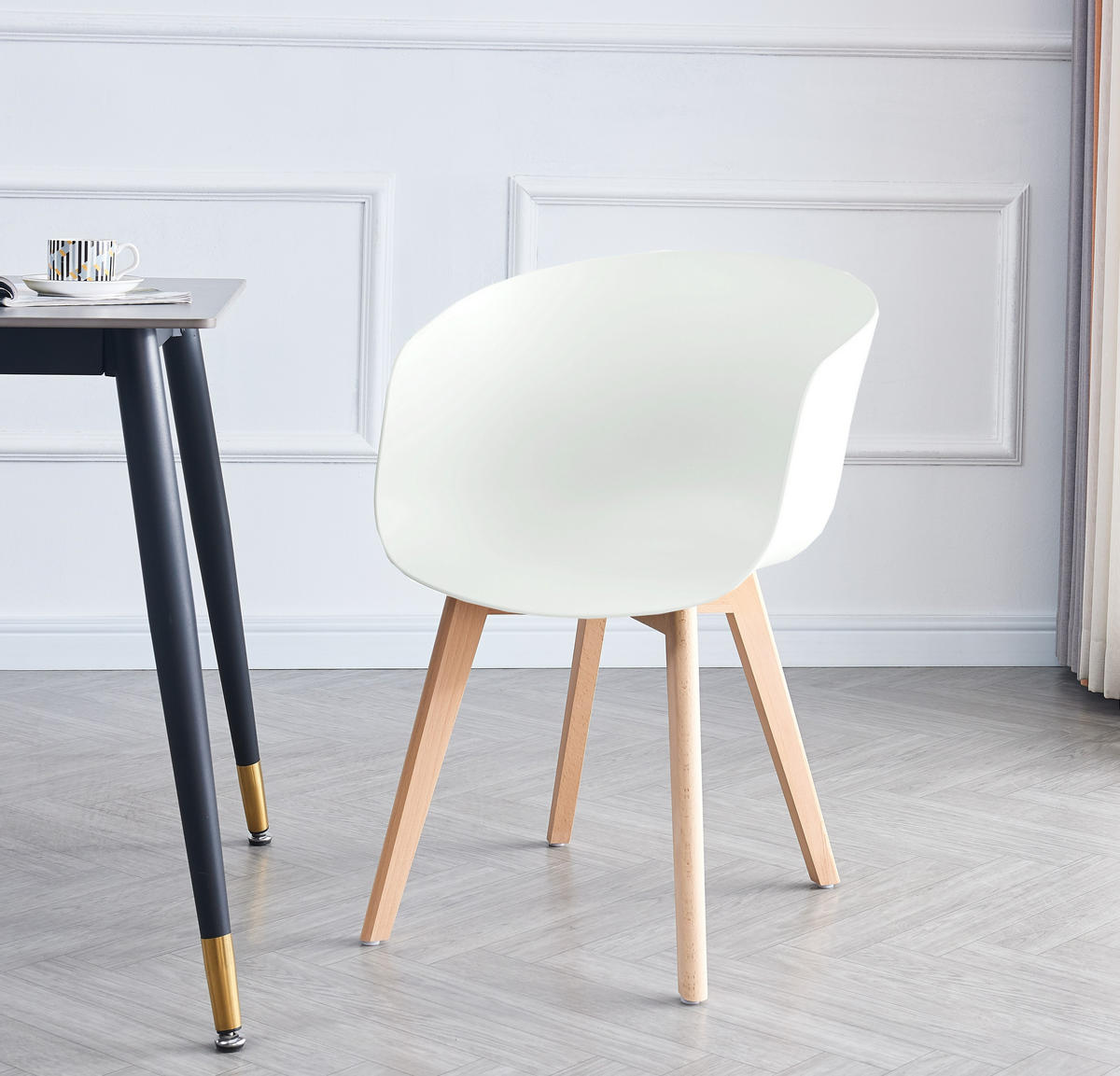 STUHL 4er-Set Polypropylen Weiß - Weiß, Kunststoff (55/76/56cm) - Nordlys
