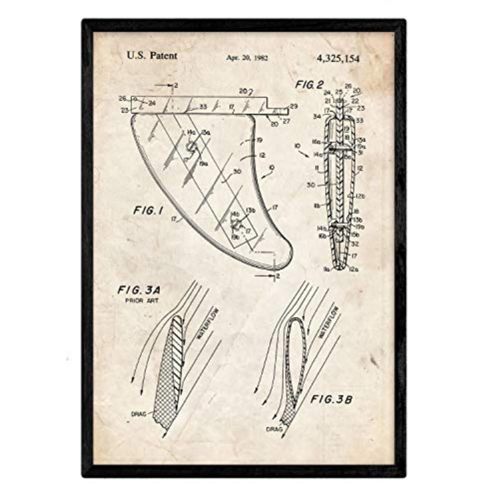 POSTER Aleta Patent A3 Schwarzer Rahmen - Schwarz, Papier (29.7/5/42cm) - Nacnic