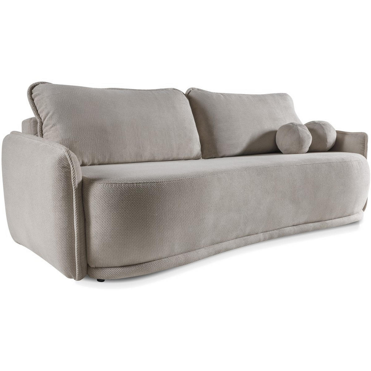 SCHLAFSOFA 3-Sitzer Puro mit Schlaffunktion, Beige - Beige/Schwarz, Textil (231/93/106cm) - Beautysofa