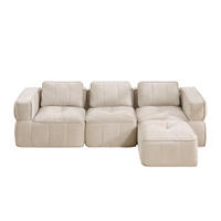 ECKSOFA 271/162/67 cm in Beige aus Polyester, modular und rahmenlos - Beige, Kunststoff (162/271cm) - Flora Grace