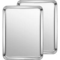 BACKBLECH 2er Set 31.5 x 24.5 x 2.5cm Edelstahl - Silberfarben, Metall (24.9/2.5/31.8cm)