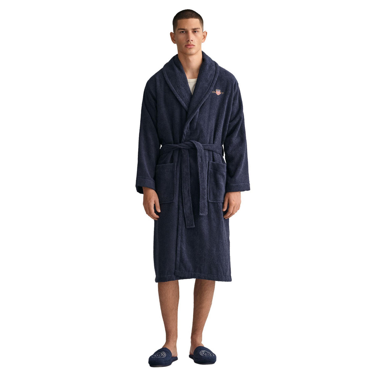 BADEMANTEL Unisex ARCHIVE SHIELD TERRY ROBE Blau Baumwolle - Blau, Textil (Lnull) - GANT