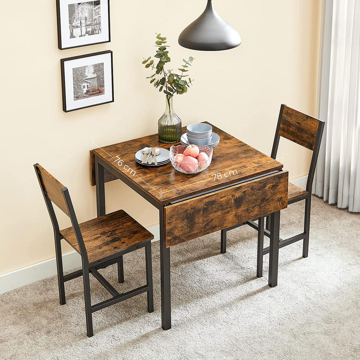 ESSTISCH KÜCHENTISCH - Braun, Holzwerkstoff (120/78/77cm) - Hansiro