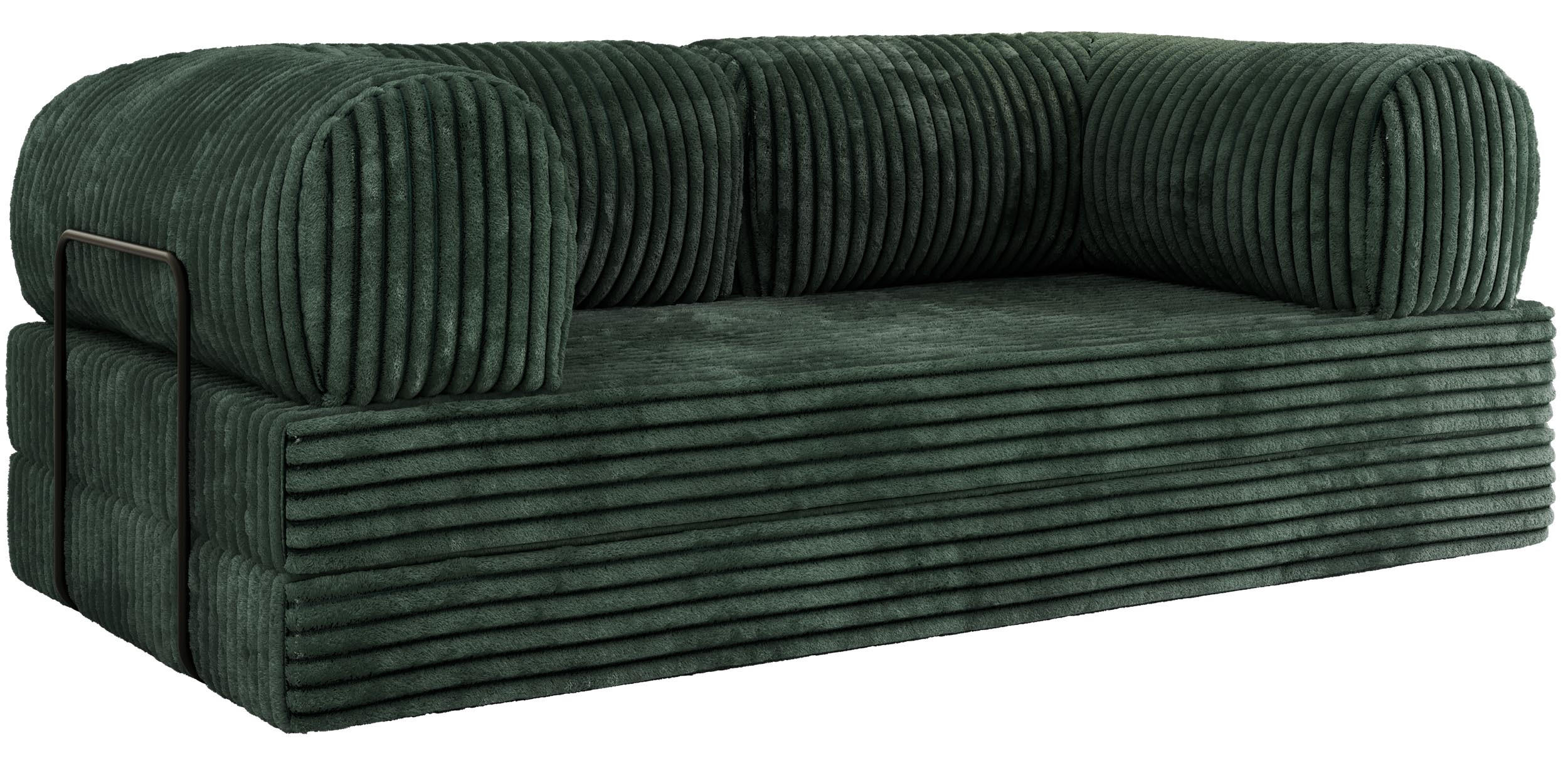3-SITZER SOFA ORSETTO - Dunkelgrün Cord - Dunkelgrün/Schwarz, Textil/Metall (200/70/100cm) - MKS