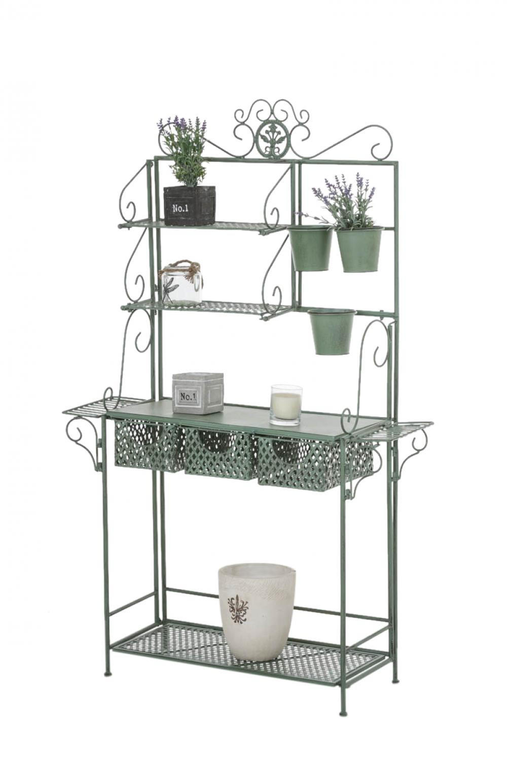 STANDREGAL Metall Antik-Grün - Grün, Metall (94/149/30cm) - CLP