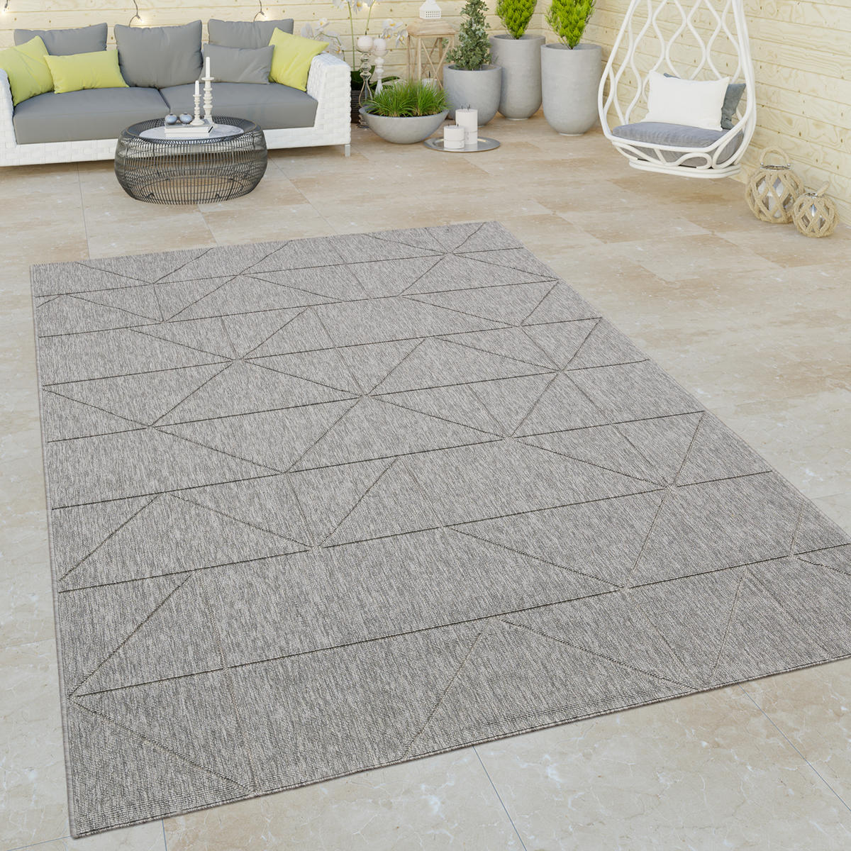 OUTDOORTEPPICH 160/230 cm Brugge 226 - Grau, Textil (160/230cm) - Paco Home