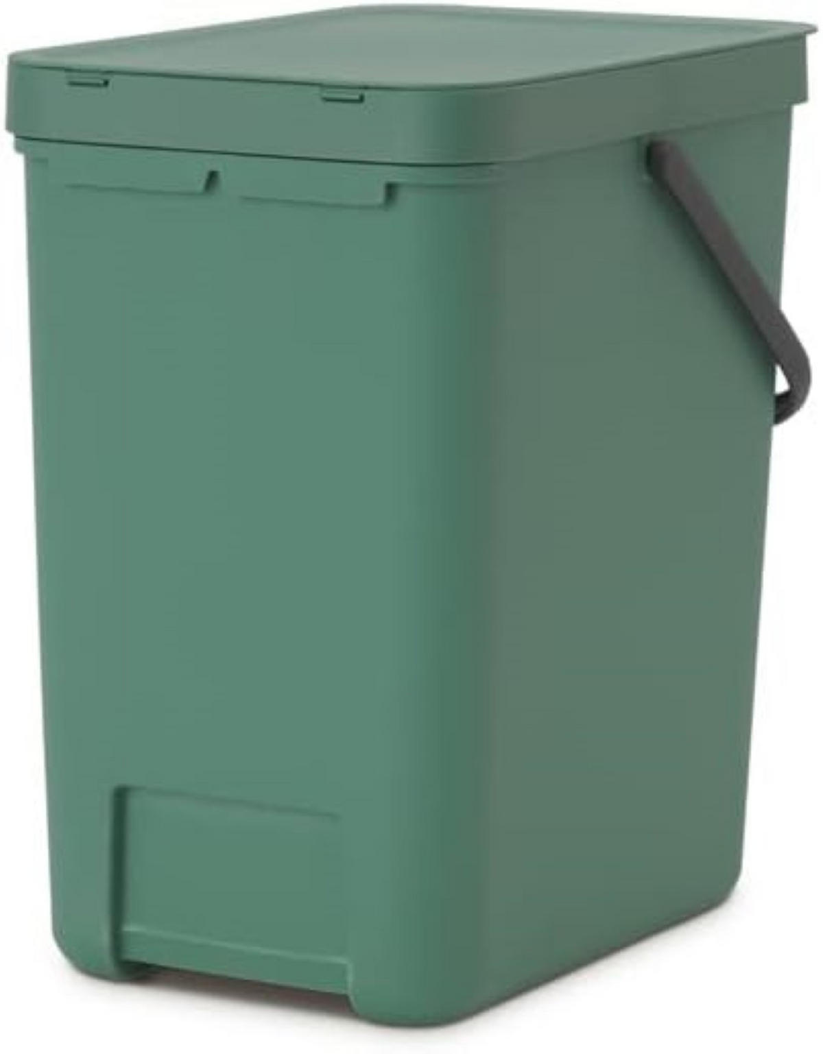 MÜLLEIMER Mit Stay Open Deckel 25 Liter 40 x 26,8 x 34,5 cm Kunststoff Dunkelgrün - Grün, Kunststoff (26.8/40/34.5cm) - PROREGAL
