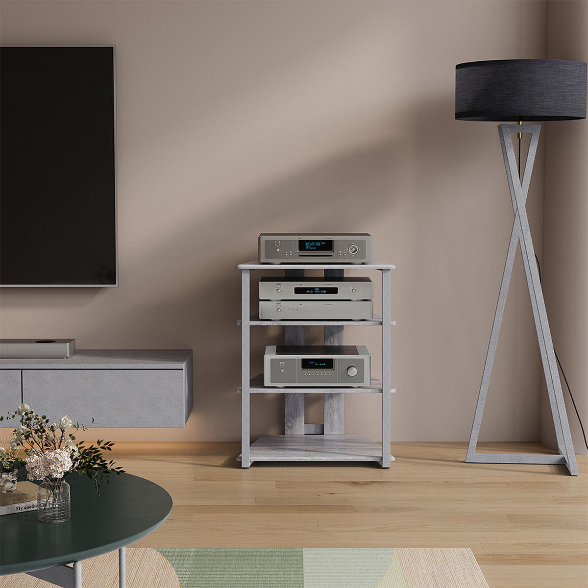 ÚLOŽNÁ POLICE Tonar Šedá - šedá, kompozitní dřevo (61/78/53cm) - Vicco