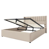 POLSTERBETT 140/200 cm in Beige mit hydraulischem Stauraum - Beige, Textil (140/200cm) - Oxeza