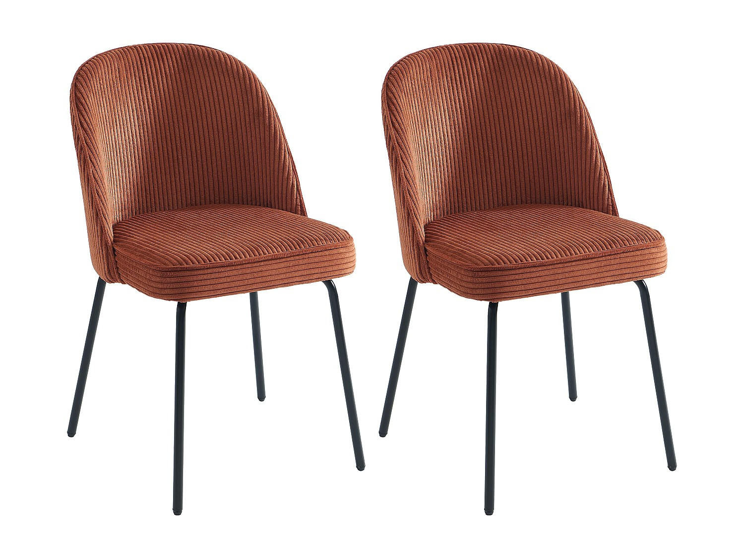 STUHL - 50cm x 57.5cm - Samt - terracotta - ALPALI - Braun, Textil (50/83.5/57.5cm) - Vente-Unique