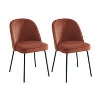 STUHL - 50cm x 57.5cm - Samt - terracotta - ALPALI - Braun, Textil (50/83.5/57.5cm) - Vente-Unique