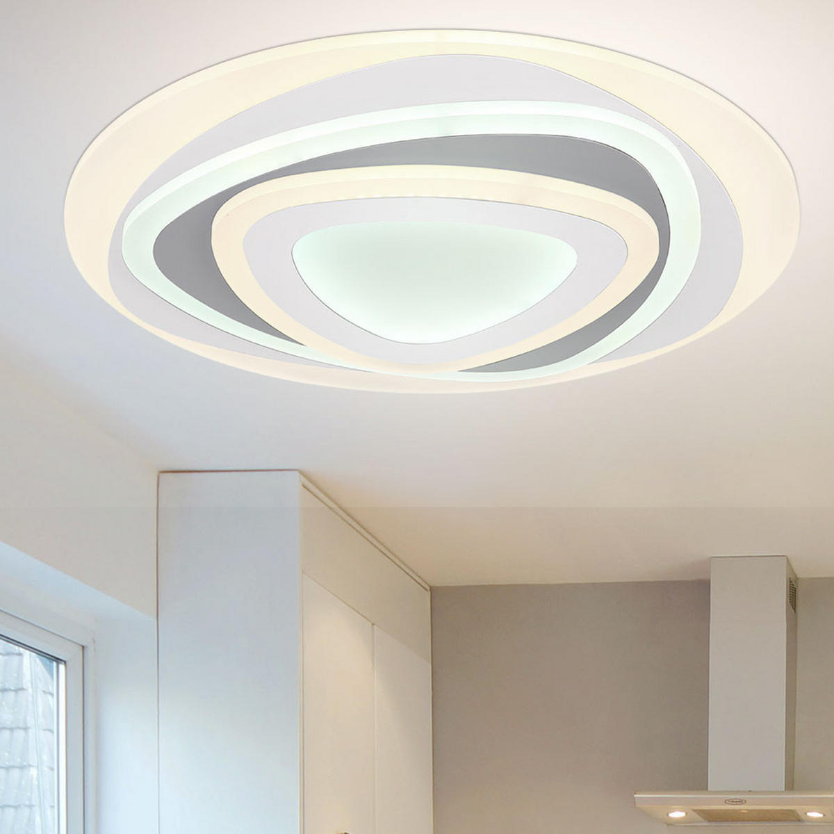 LED DECKENLEUCHTE Sabatino Weiß - Weiß, Metall (50/50/6cm) - Globo Lighting