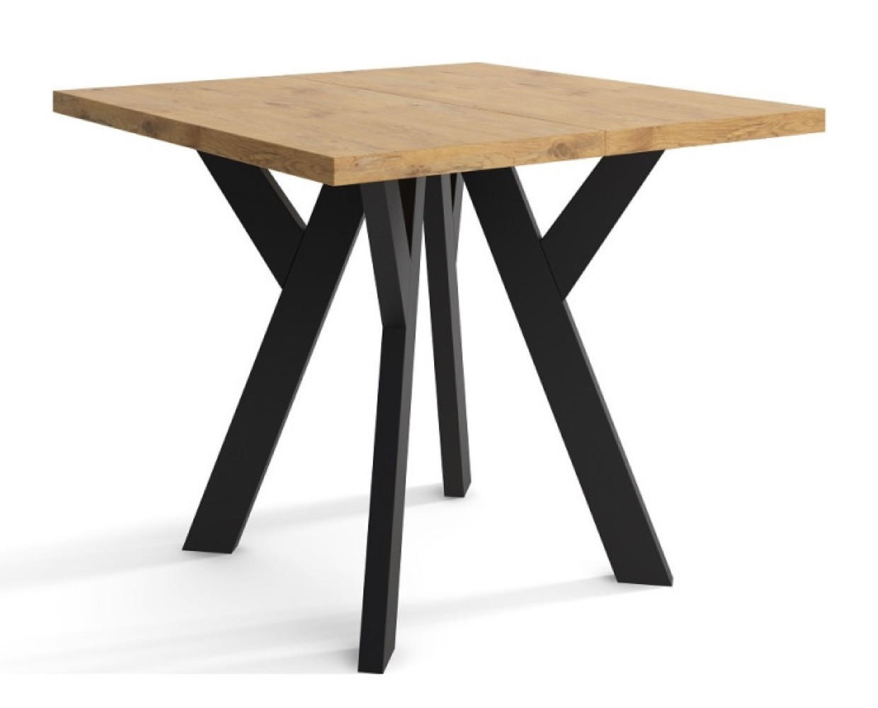 TISCH Schwarz RONI Nicht Ausziehbar 90 cm - Alteiche/Schwarz, Holzwerkstoff (90/90/76cm) - Sepro Meble