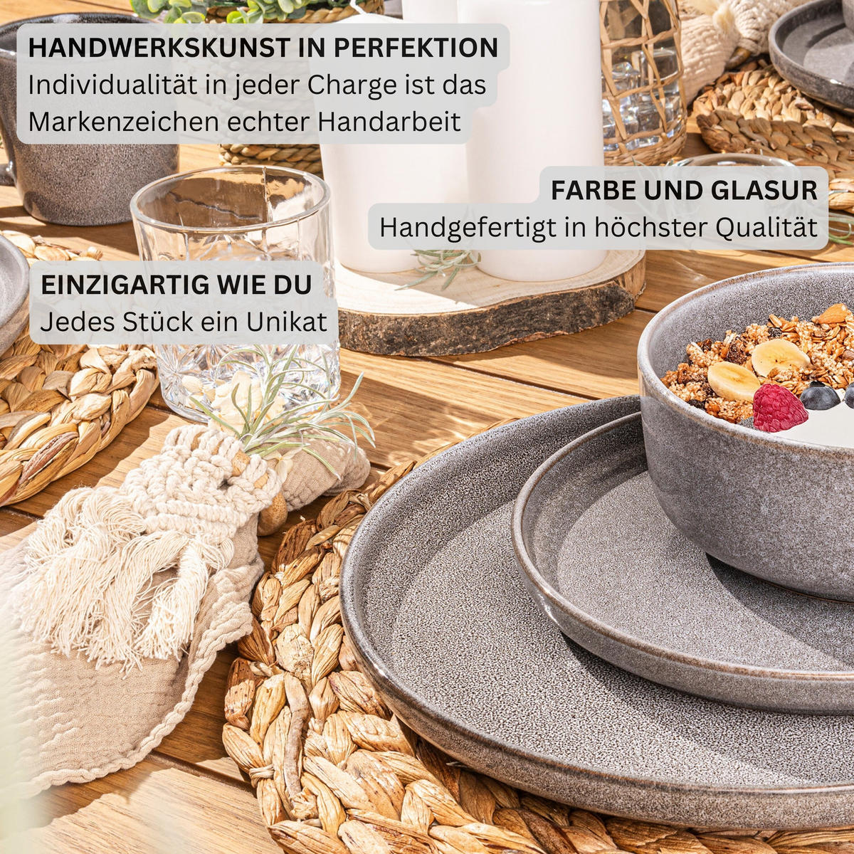 PASTASCHALEN SET KAIRO MONDGRAU - 6 teilig aus Steingut - Dunkelgrau, Keramik (31.5cm) - Sänger