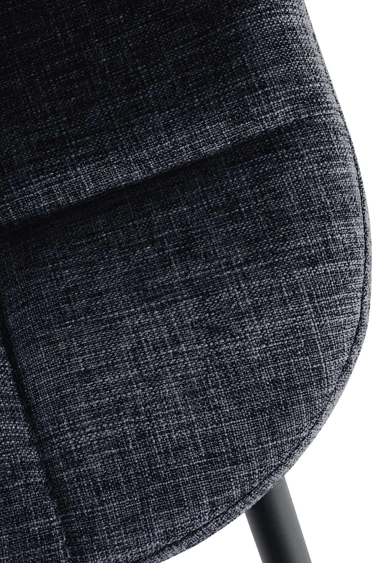 STUHL 2er Set Stoff schwarz - Schwarz, Textil/Metall (46/82/52cm) - CLP