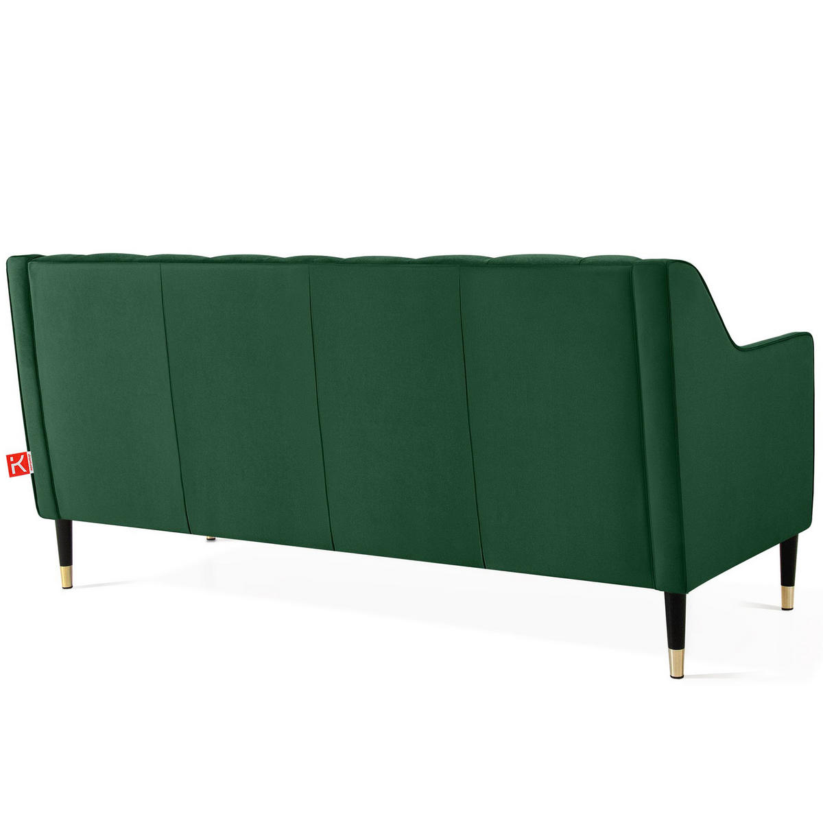 2-SITZER-SOFA NOMUS gesteppt, Dunkelgrün - Wengefarben/Dunkelgrün, Holzwerkstoff (170/78/80cm) - KONSIMO®