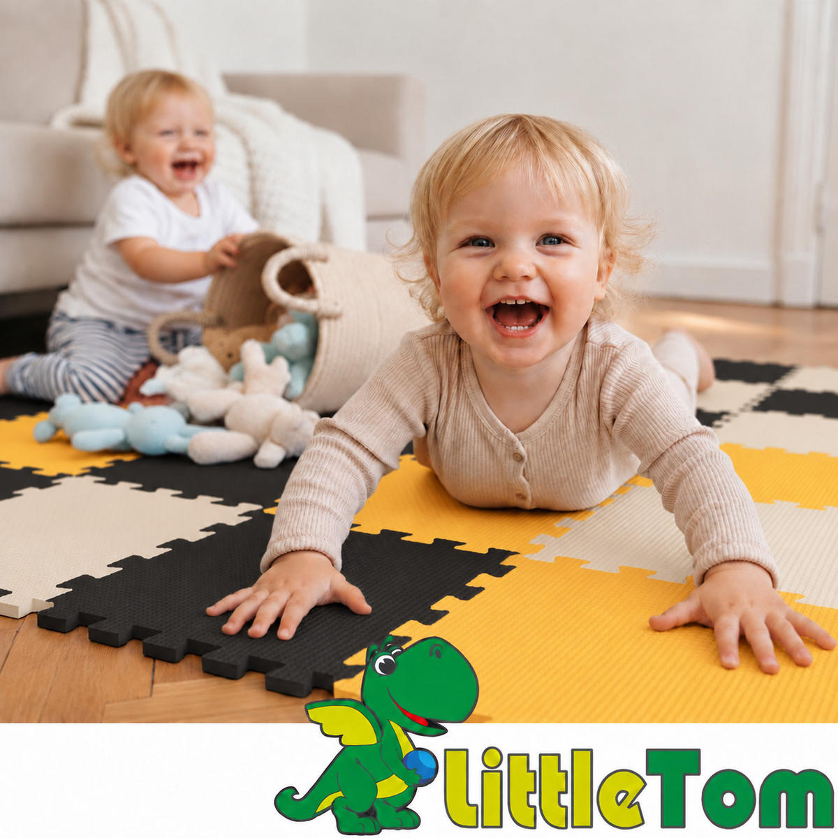 SPIELMATTE ab Null - 270/90 cm Puzzlematte Schwarz - Multicolor, Kunststoff (30/30cm) - Littletom