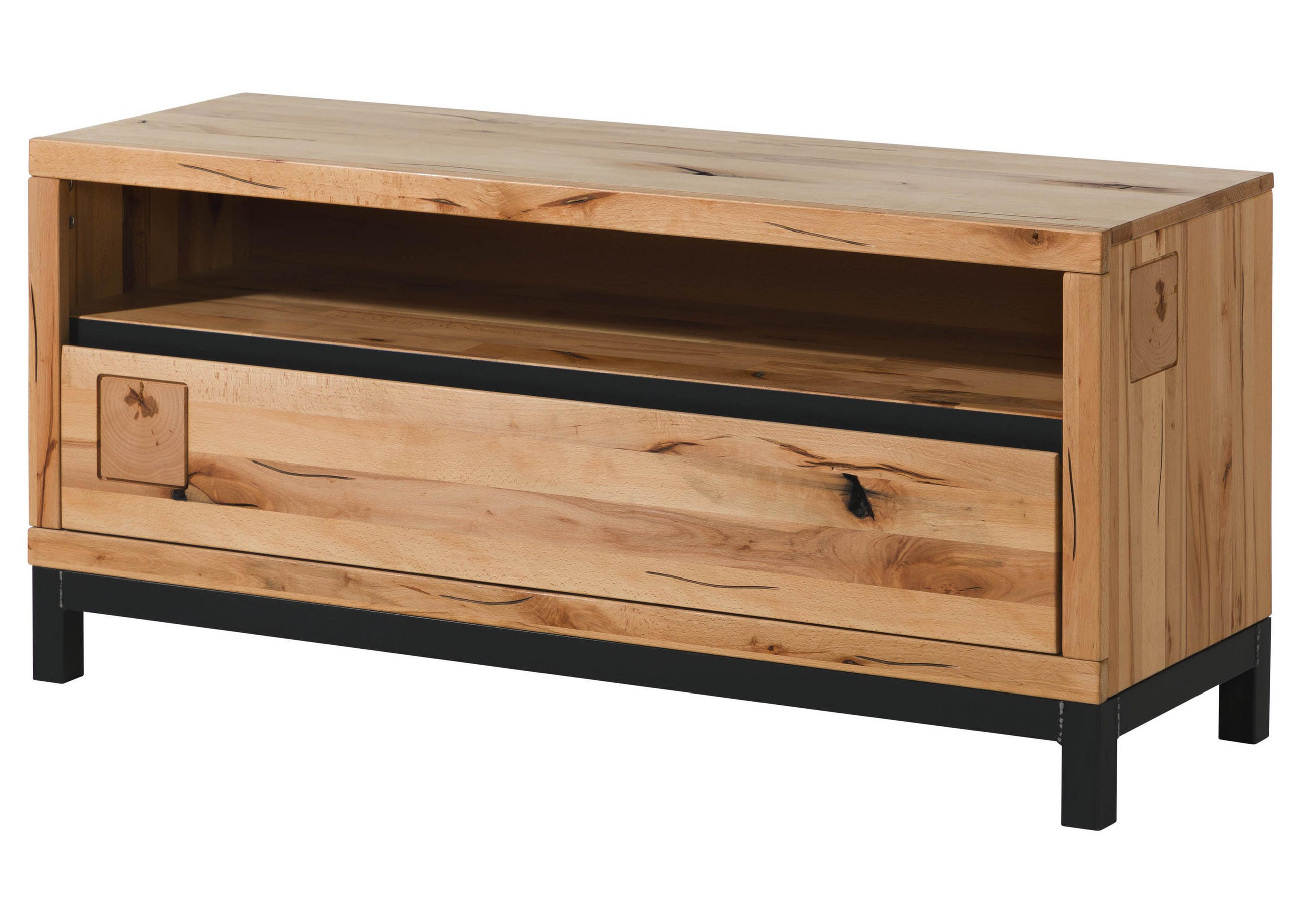 TV-BOARD Kernbuche 120x40x56 natur geölt VILLANDERS #112 - Hellbraun, Holz (120/56/40cm) - Massivmoebel24