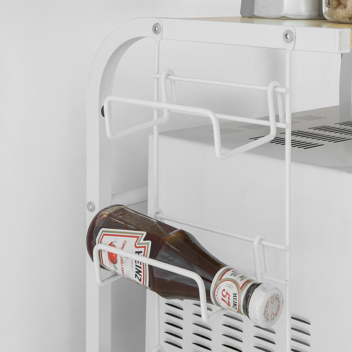 MIKROWELLENHALTER Weiß - Weiß, Holzwerkstoff (52/51/25cm) - SoBuy