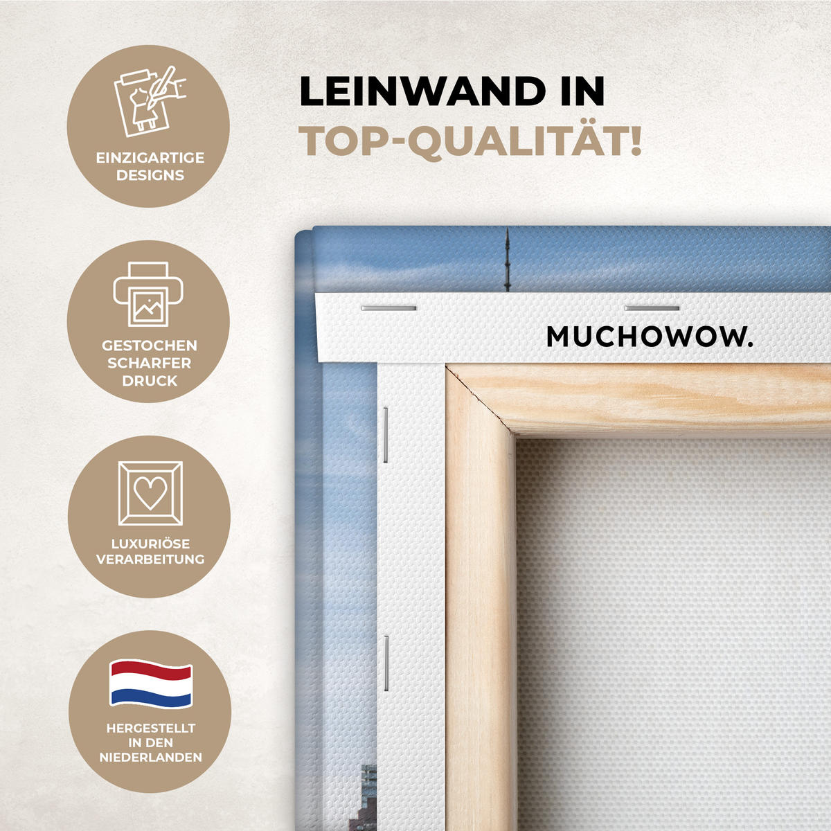 LEINWANDBILD New York - Freiheitsstatue - Wasser Deko Wohnzimmer 20x30 cm - Hellblau, Textil (20/30cm) - MuchoWow