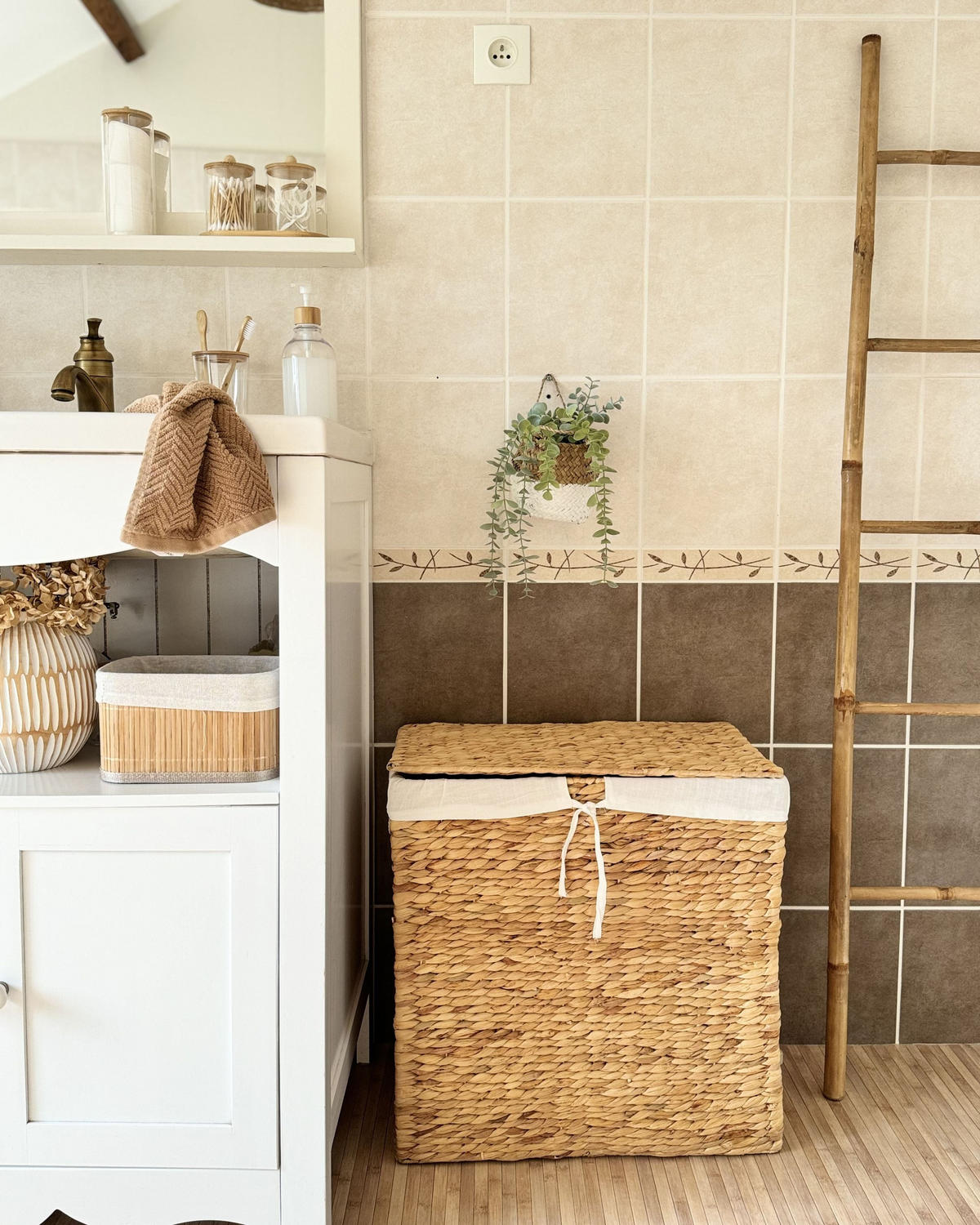 KORG naturlig Langson - Naturfärgad/Beige, Naturmaterial (30/50/50cm) - Beliani