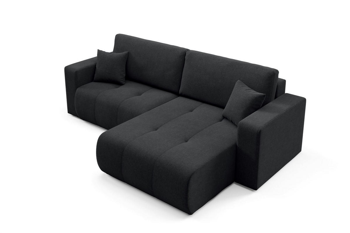 ECKSOFA Augusto - Schwarz, Holzwerkstoff/Textil (244/149cm) - Fun Möbel