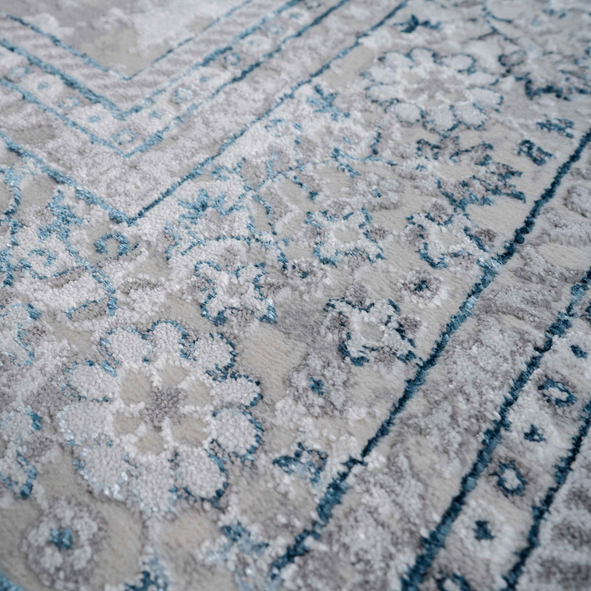 WEBTEPPICH Victoria Blau - Blau, Textil (70/240cm) - Kukoon Rugs