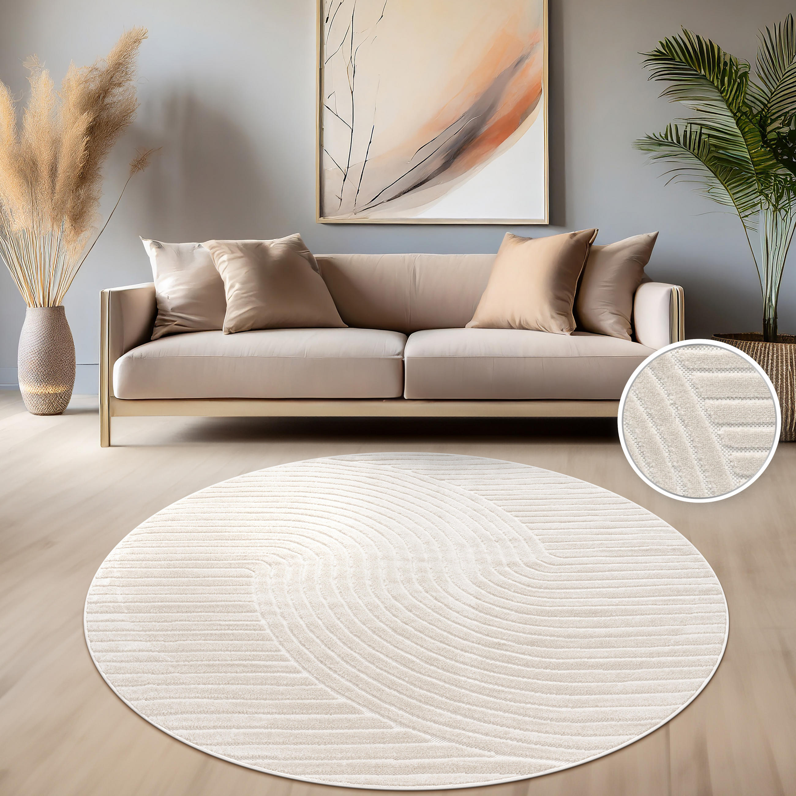 OUTDOORTEPPICH 120/120 cm Cotton 233 - Creme, Textil (120/120cm) - Paco Home