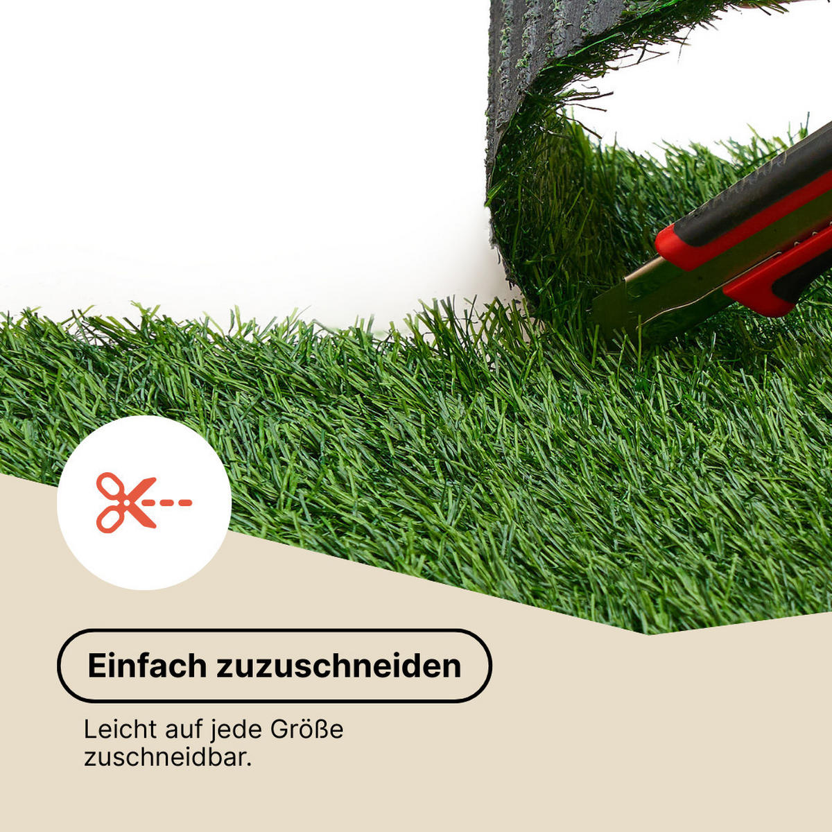 KUNSTRASEN Canyoo 30 mm – Rasenteppich für Garten & Terrasse, UV-beständig 200/200 cm - Grün, Textil (200/200cm) - Tapiso