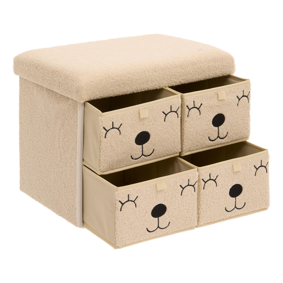 PUF mit 4 Schubladen Ezzio 50/38/39 cm - Beige, Holzwerkstoff (38/39/50cm) - Atmosphera Createur d´interieur