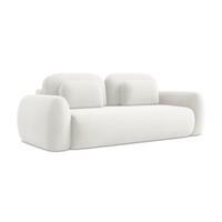 3-SITZER SOFA mit Schlaffunktion Bouclé Stoff Weiß - Schwarz/Weiß, Holzwerkstoff/Kunststoff (266/95/121cm) - LaMiaSofa