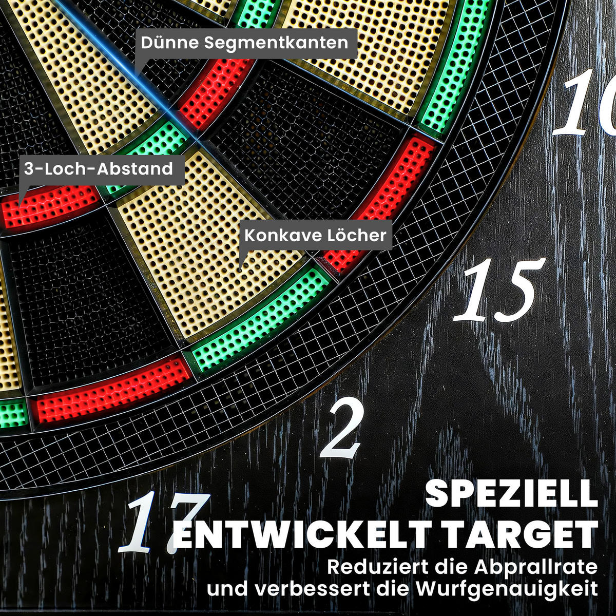 DARTSCHEIBE DE-10905 Holzoptik - Schwarz, Holzwerkstoff (65.5/96cm) - ComfortXL