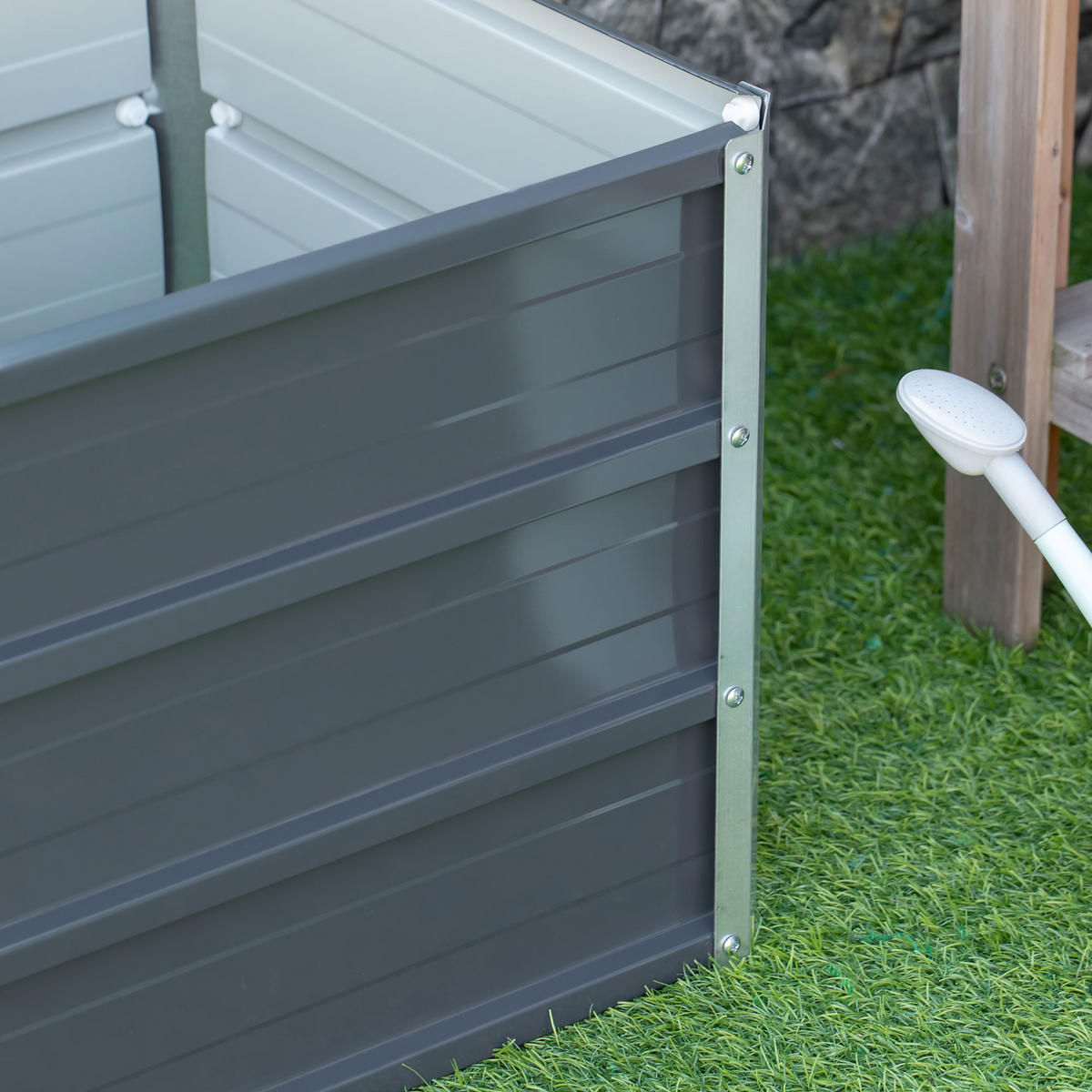 HOCHBEET 66x47x40 cm Stahl grau - Dunkelgrau, Metall (66/40/47cm) - LEBENLANG