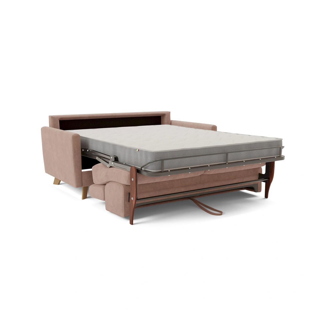 SCHLAFSOFA Francy - Rosa, Metall (160/92/97cm) - Divani.store